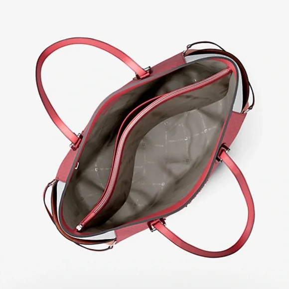 NWT MICHAEL KORS OUTLET Voyager Large Color-Block Signature Logo Tote Bag $398 - Picture 5 of 5